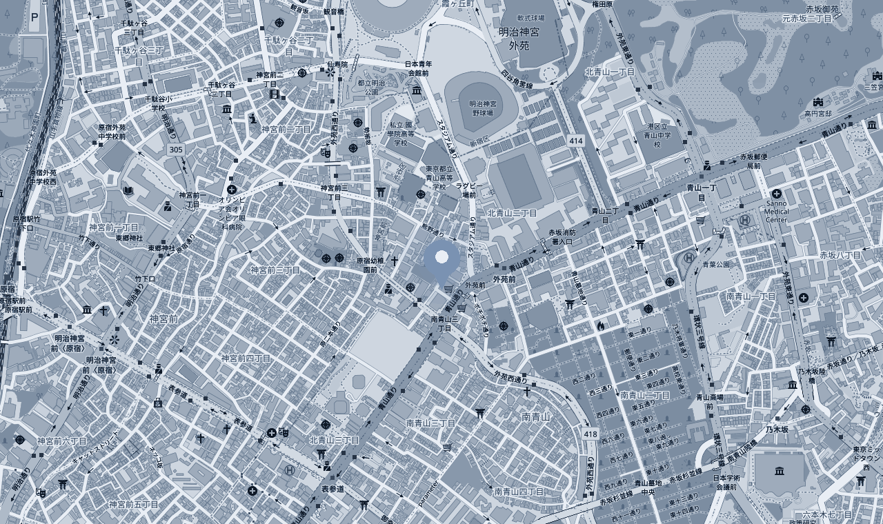 地図: 東京都港区北青山3-7-1 カオスビル1F